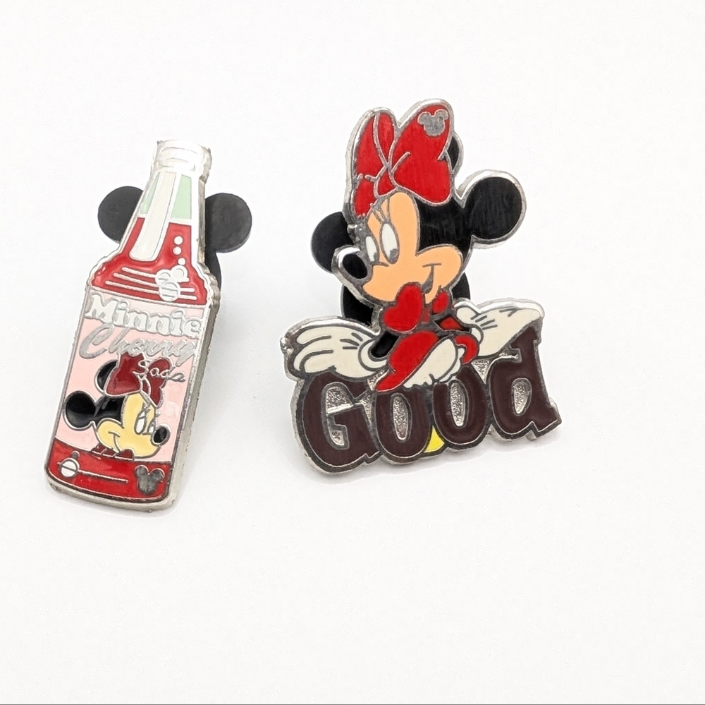 Disney Minnie Mouse Soda and Good Trading Pin Set - Red and Black